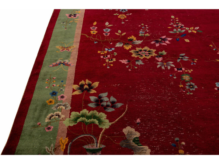 Antique Art Deco Chinese Rug 9 X 12