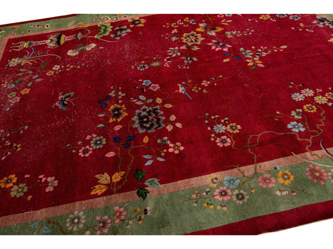 Antique Art Deco Chinese Rug 9 X 12