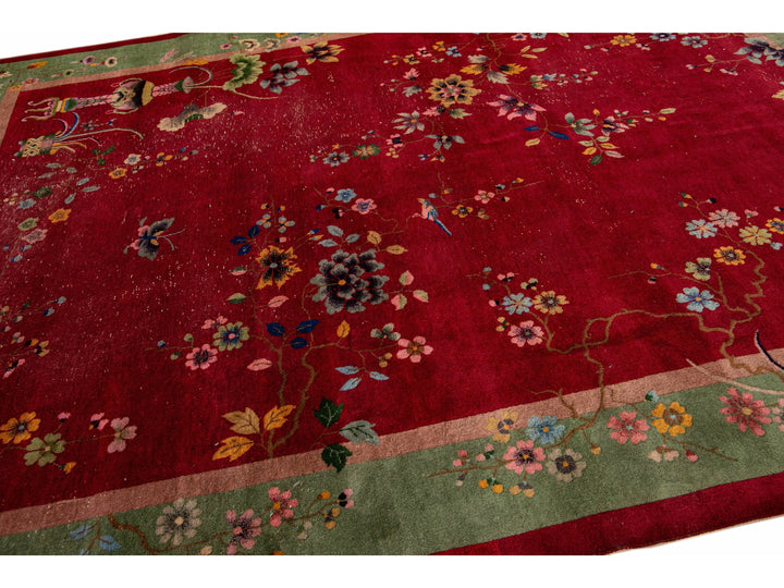 Antique Art Deco Chinese Rug 9 X 12