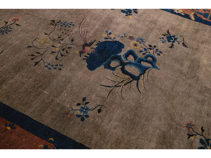 Antique Art Deco Chinese Rug 9 X 11