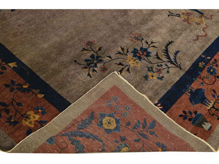 Antique Art Deco Chinese Rug 9 X 11