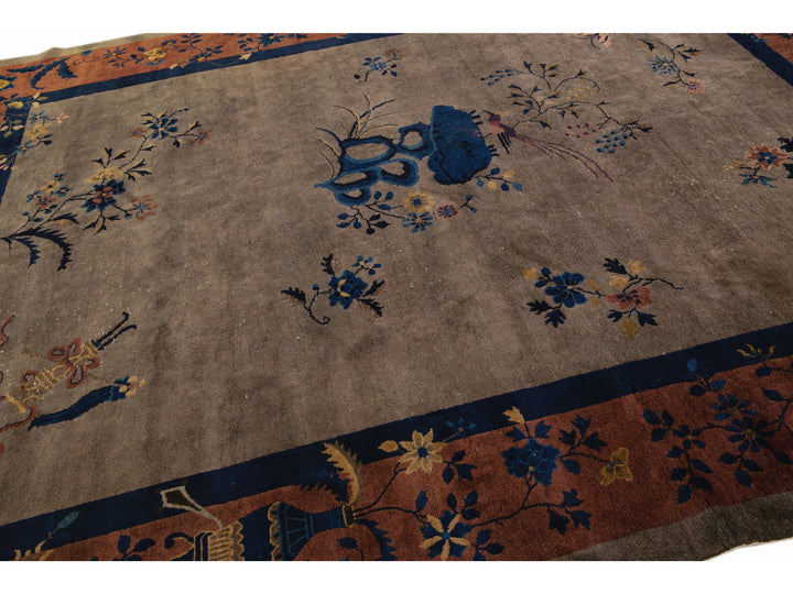 Antique Art Deco Chinese Rug 9 X 11