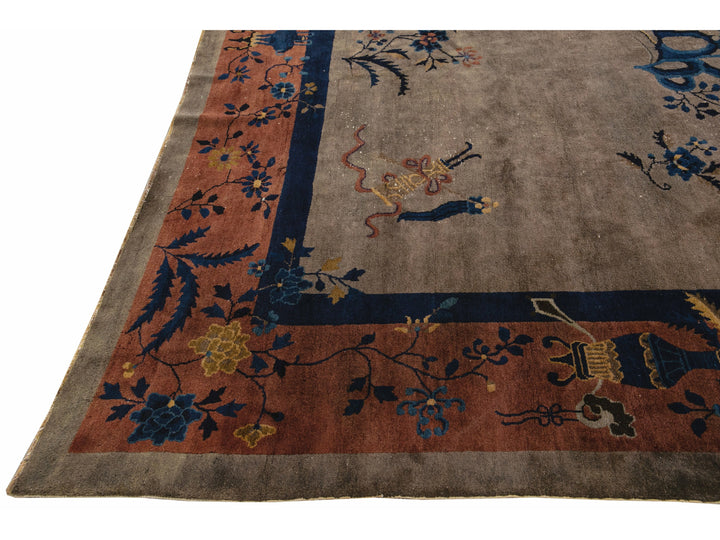 Antique Art Deco Chinese Rug 9 X 11