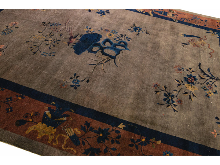 Antique Art Deco Chinese Rug 9 X 11