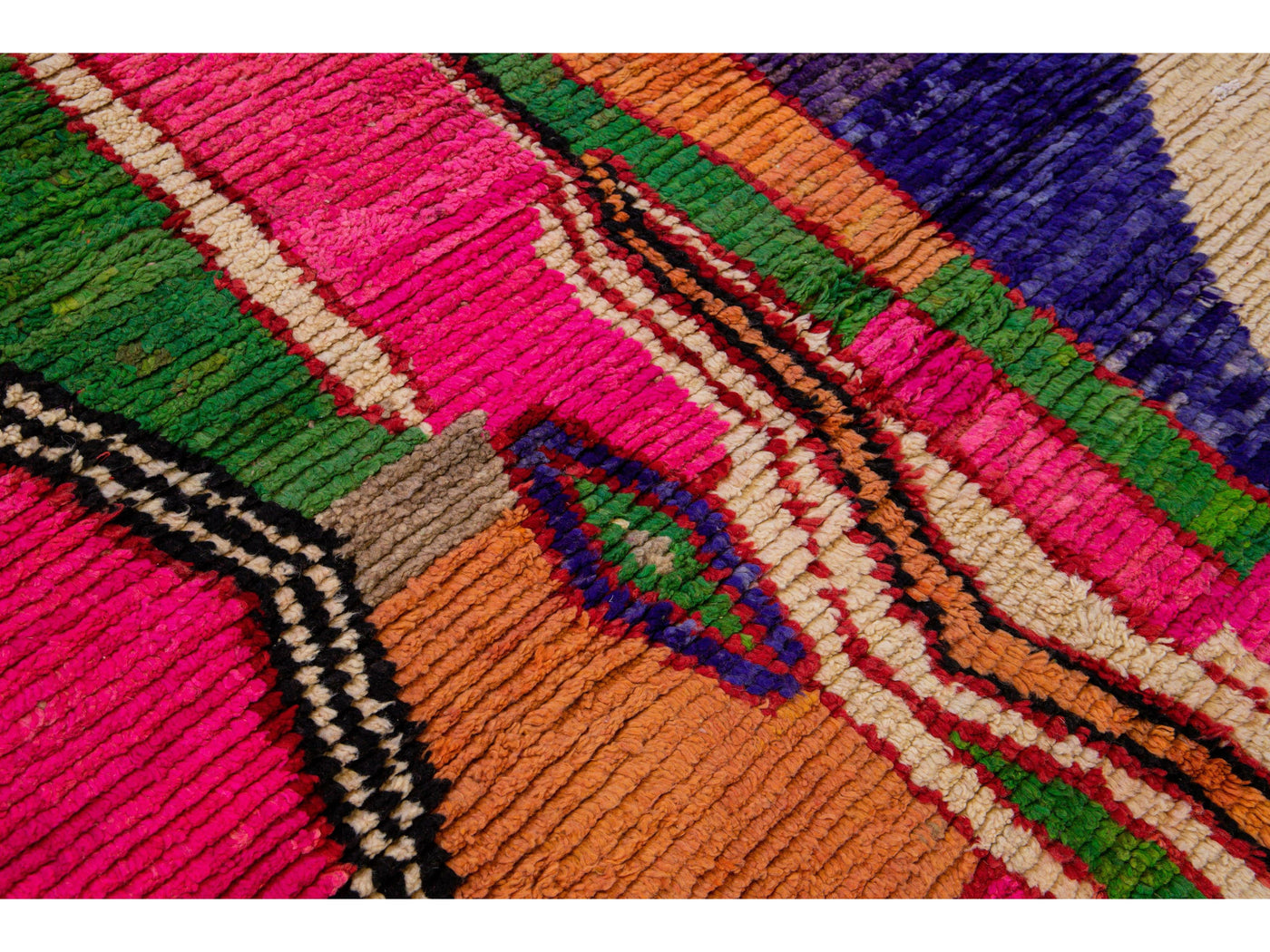 Vintage Beni Ourain Moroccan Wool Rug 5 X 9