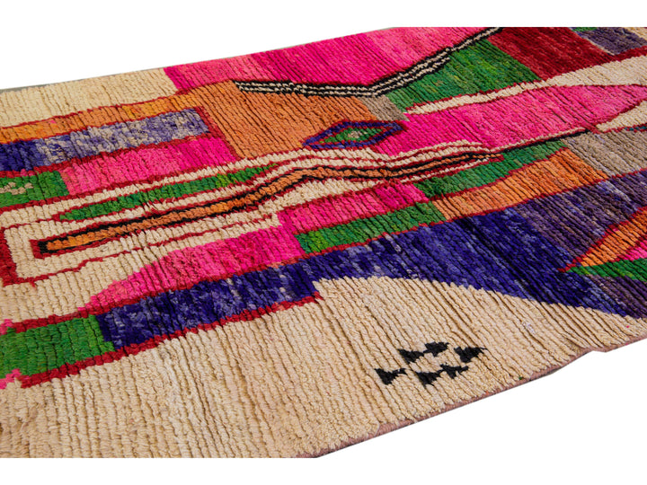 Vintage Beni Ourain Moroccan Wool Rug 5 X 9