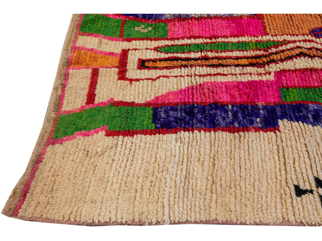 Vintage Beni Ourain Moroccan Wool Rug 5 X 9