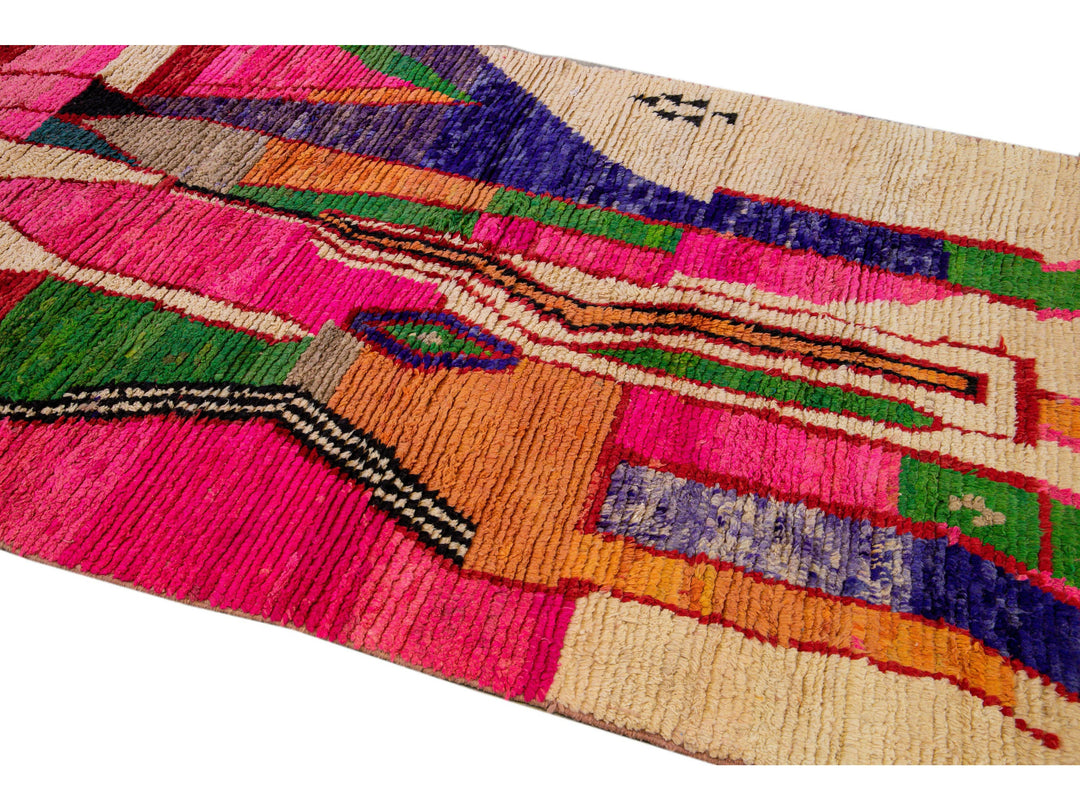 Vintage Beni Ourain Moroccan Wool Rug 5 X 9