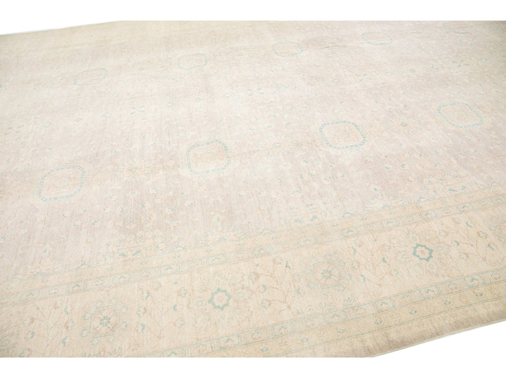 Modern Oushak Wool Rug 12 X 18