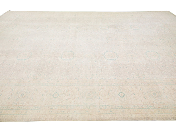 Modern Oushak Wool Rug 12 X 18