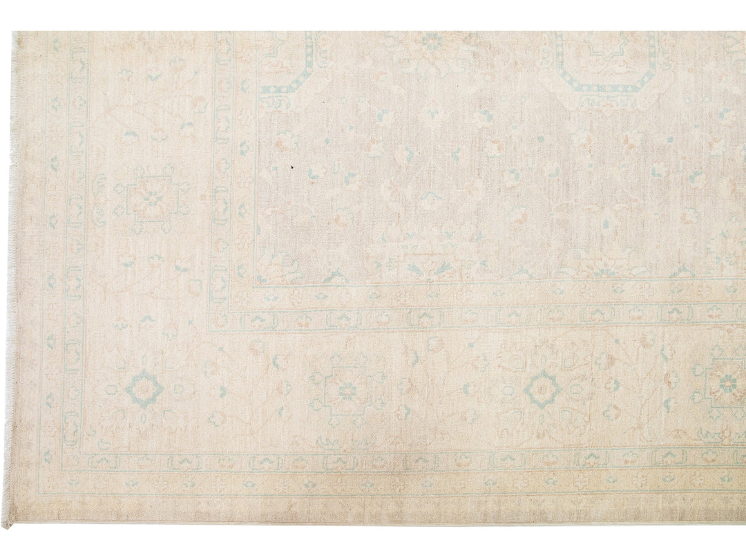 Modern Oushak Wool Rug 12 X 18
