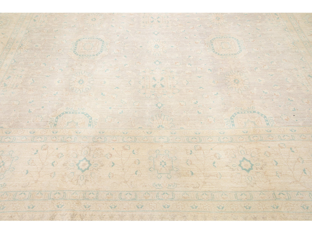 Modern Oushak Wool Rug 12 X 18
