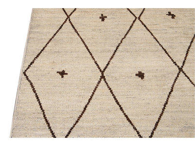 Modern Berber Moroccan-Style Wool Rug 12 X 18