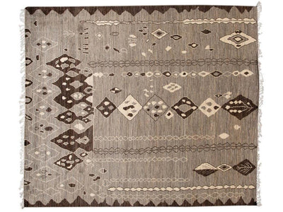Modern Moroccan-Style Tribal Room size Wool Rug 8 X 10