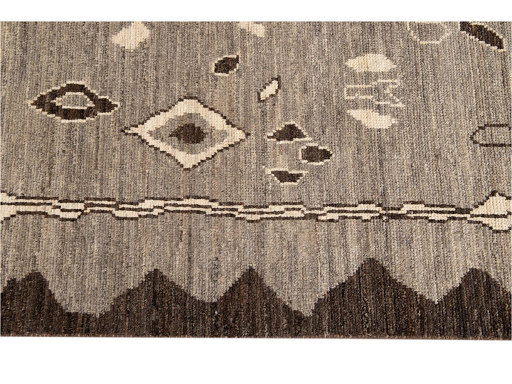 Modern Moroccan-Style Tribal Room size Wool Rug 8 X 10