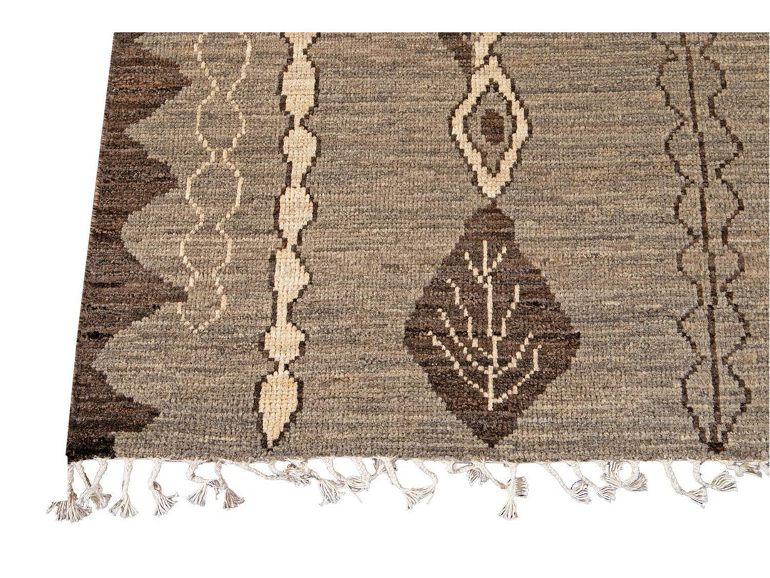 Modern Moroccan-Style Tribal Room size Wool Rug 8 X 10