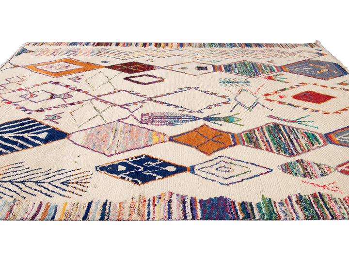 Modern Moroccan Wool Rug 9 X 12