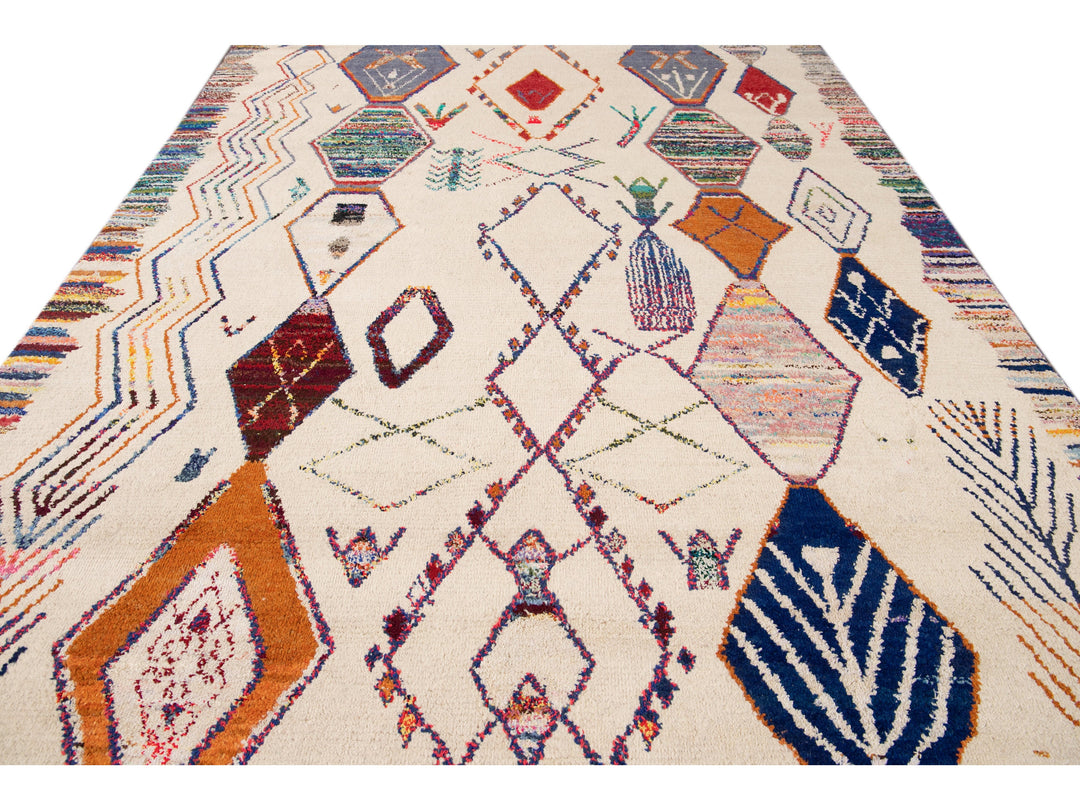 Modern Moroccan Wool Rug 9 X 12