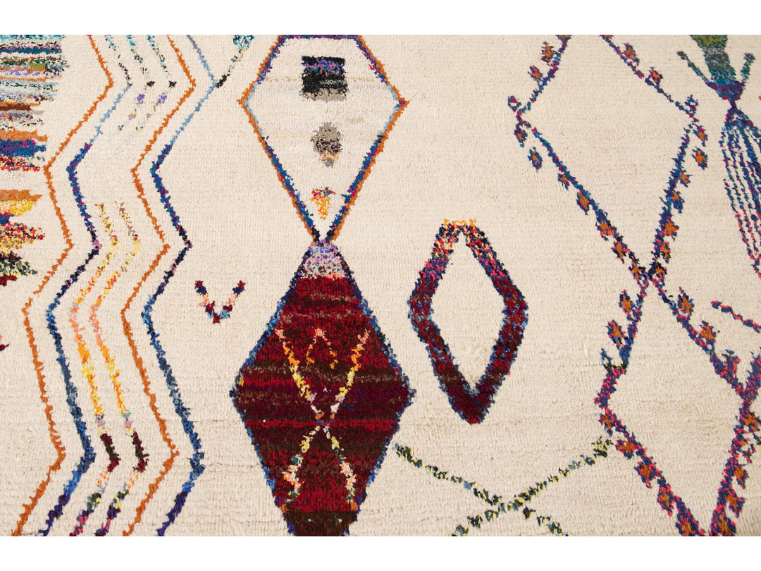 Modern Moroccan Wool Rug 9 X 12