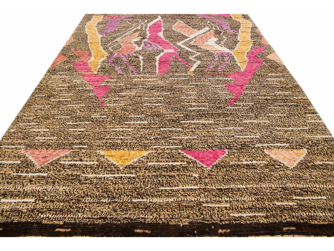 Modern Moroccan Abstract Wool Rug 9 X 12