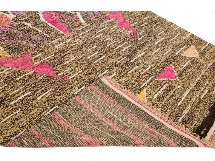 Modern Moroccan Abstract Wool Rug 9 X 12