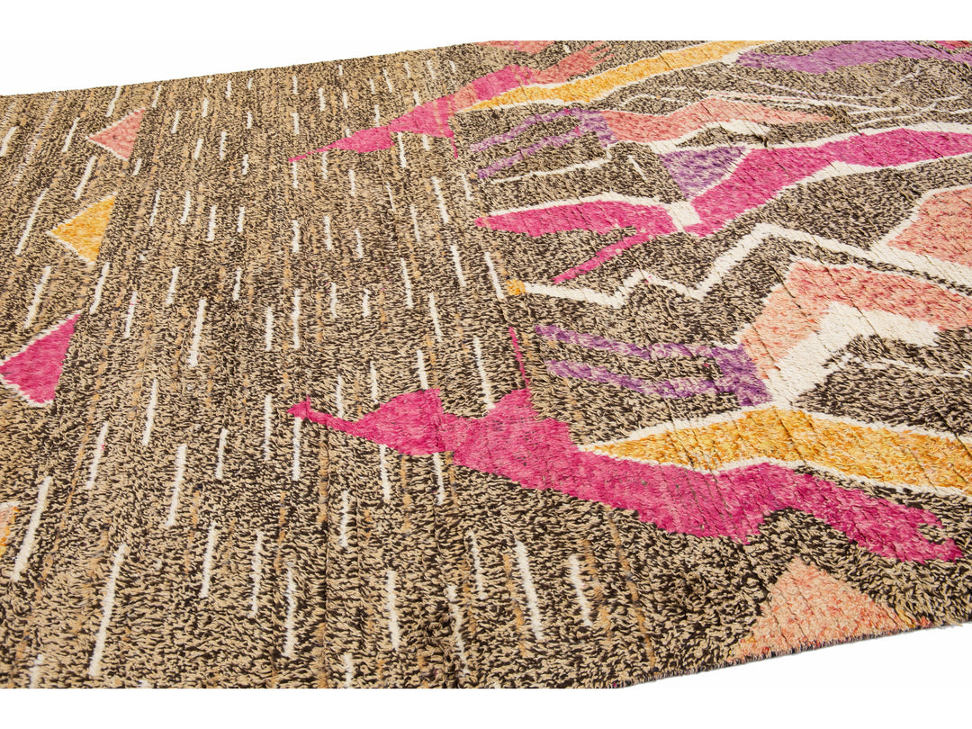 Modern Moroccan Abstract Wool Rug 9 X 12