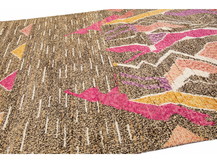 Modern Moroccan Abstract Wool Rug 9 X 12