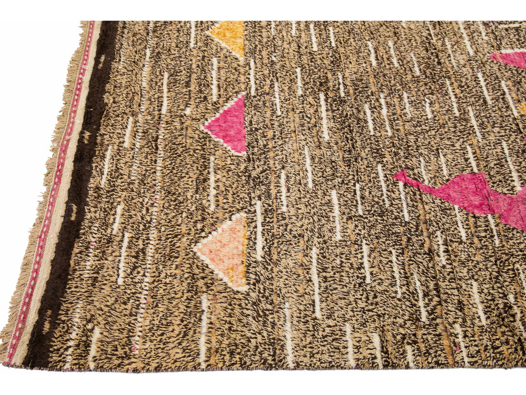 Modern Moroccan Abstract Wool Rug 9 X 12