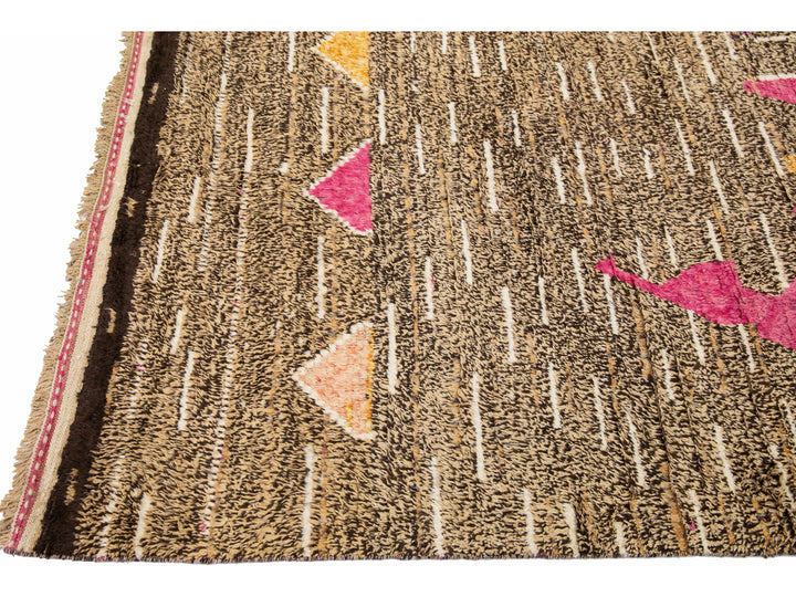 Modern Moroccan Abstract Wool Rug 9 X 12