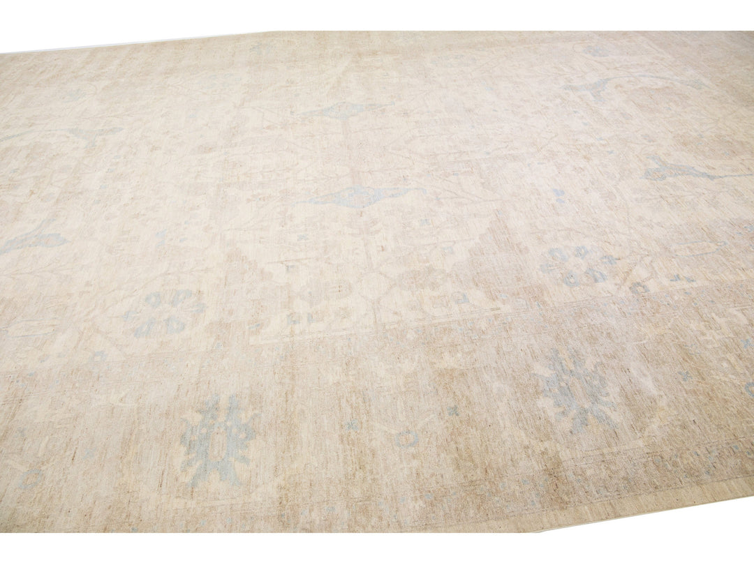 Modern Oushak Wool Rug 13 X 19