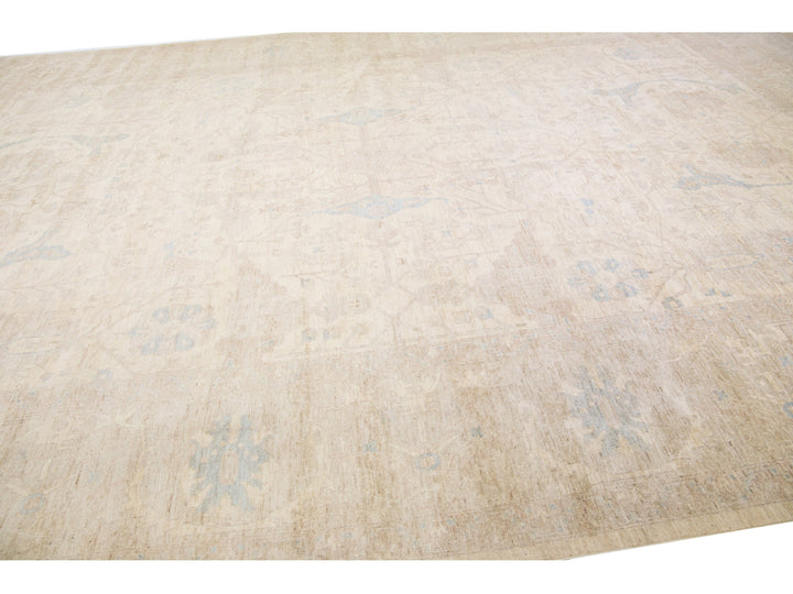 Modern Oushak Wool Rug 13 X 19