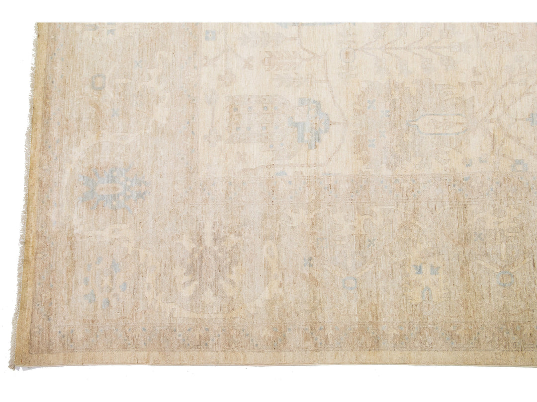 Modern Oushak Wool Rug 13 X 19