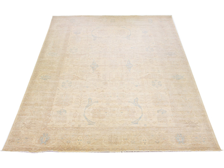 Modern Oushak Wool Rug 13 X 19