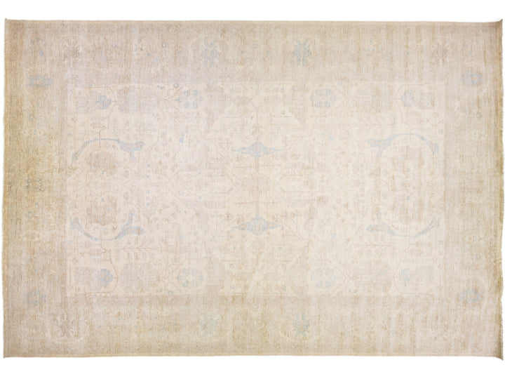 Modern Oushak Wool Rug 13 X 19