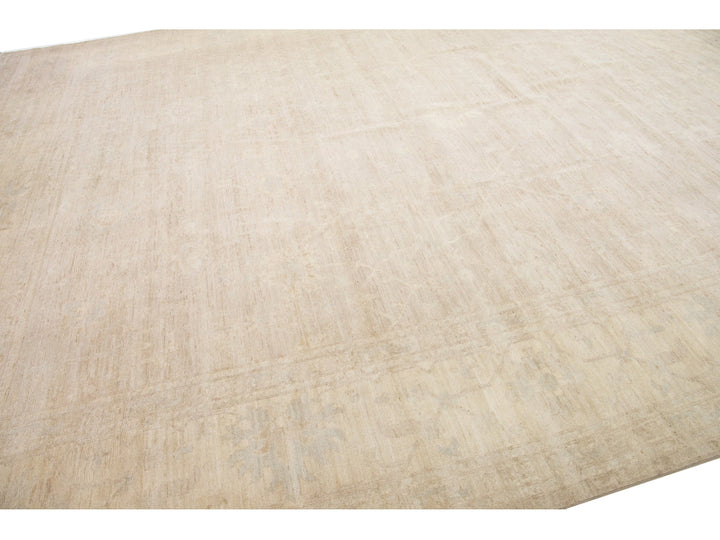 Modern Oushak Wool Rug 12 X 14
