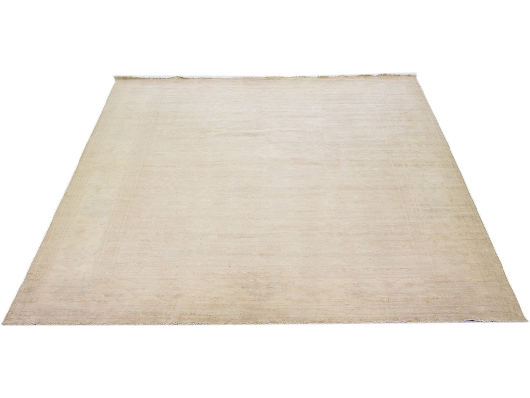Modern Oushak Wool Rug 12 X 14