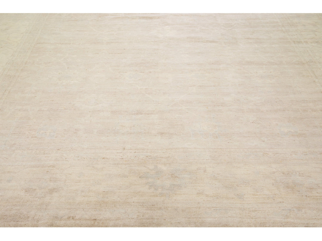 Modern Oushak Wool Rug 12 X 14