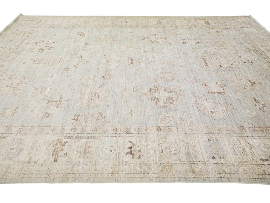 Modern Oushak Wool Rug 10 X 14