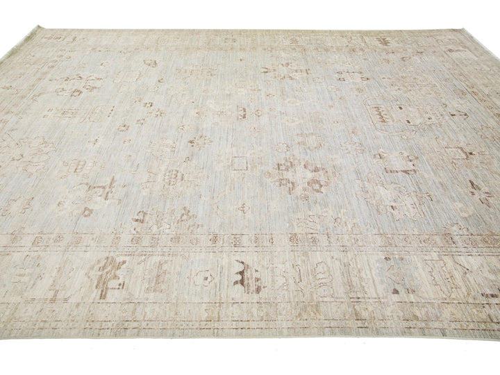 Modern Oushak Wool Rug 10 X 14
