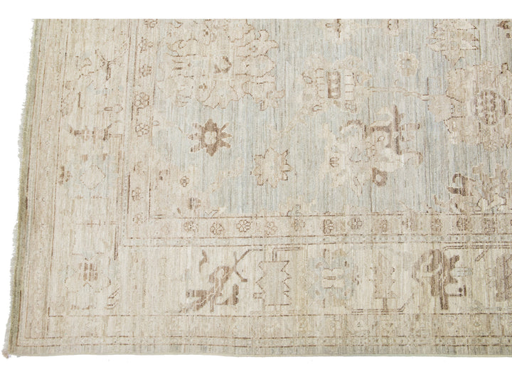 Modern Oushak Wool Rug 10 X 14
