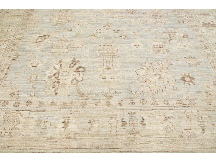 Modern Oushak Wool Rug 10 X 14