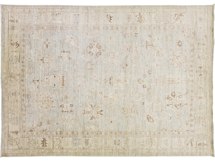 Modern Oushak Wool Rug 10 X 14