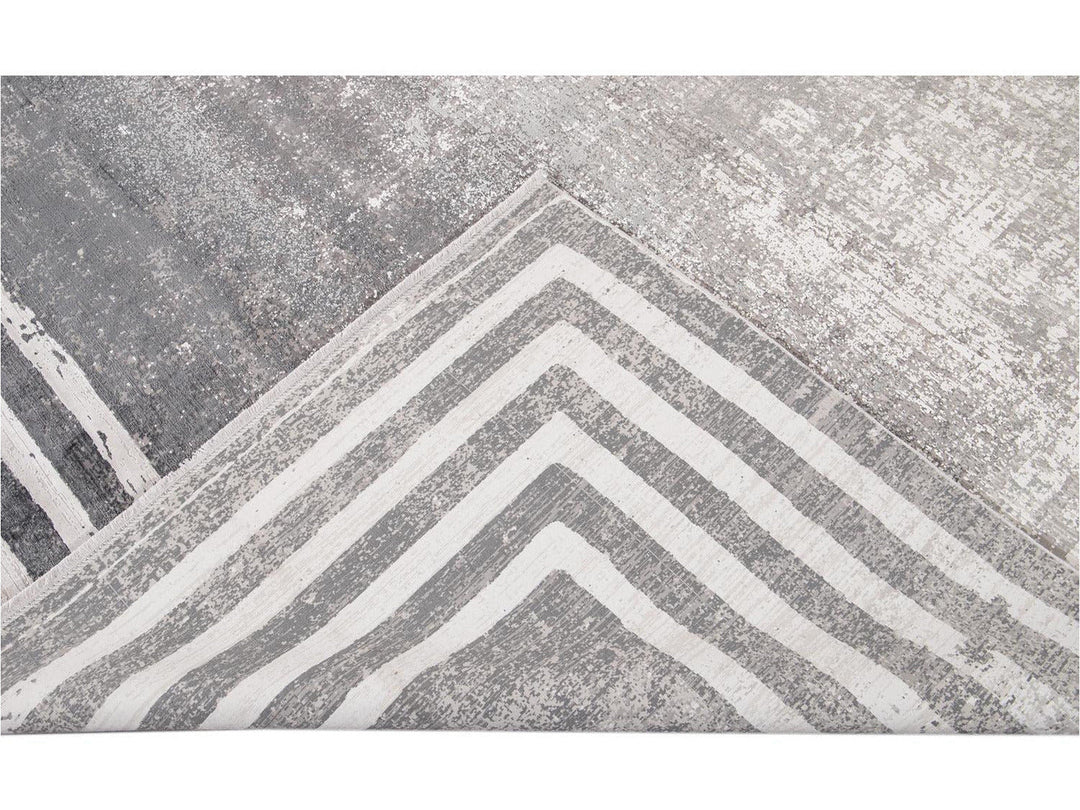 Contemporary Wool and Silk Rug 10 X 13