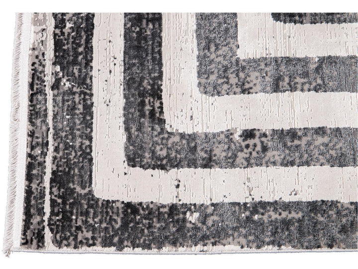 Contemporary Wool and Silk Rug 10 X 13