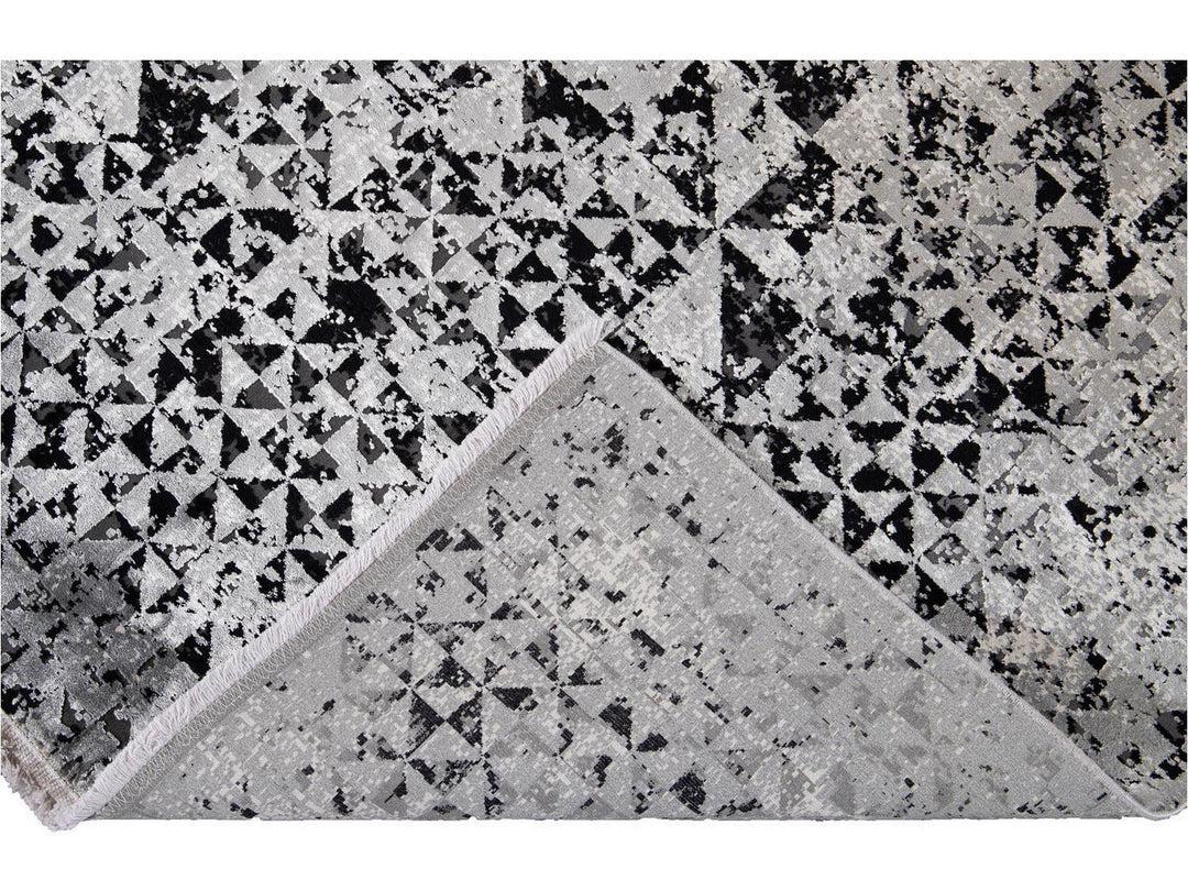 Contemporary Wool and Silk Rug 8 X 11