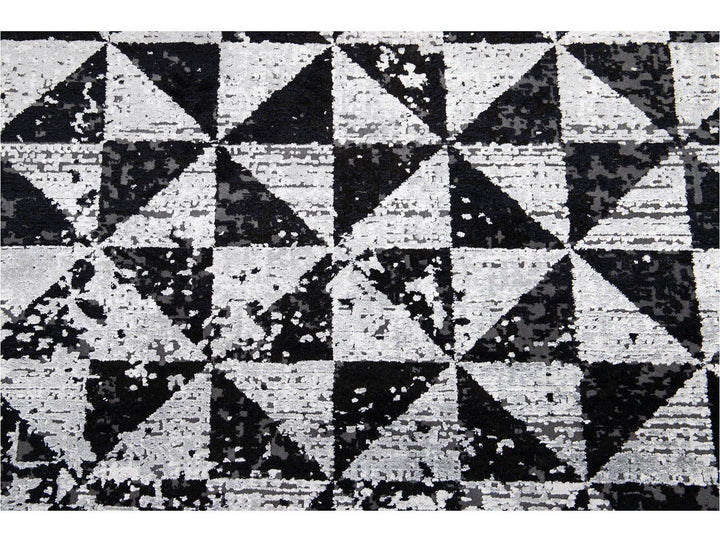 Contemporary Wool and Silk Rug 8 X 11