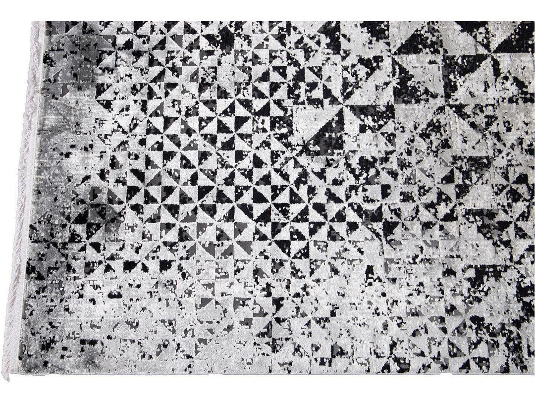 Contemporary Wool and Silk Rug 8 X 11