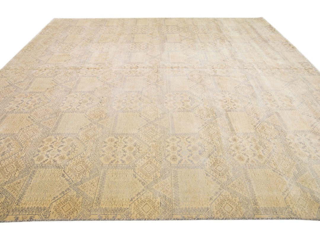 Modern Indian Wool Rug 12 X 12