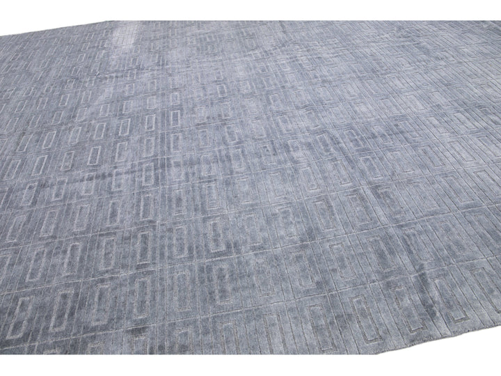Modern Ikat Wool Rug 12 X 15