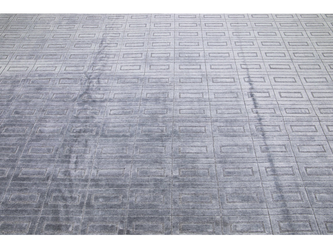 Modern Ikat Wool Rug 12 X 15